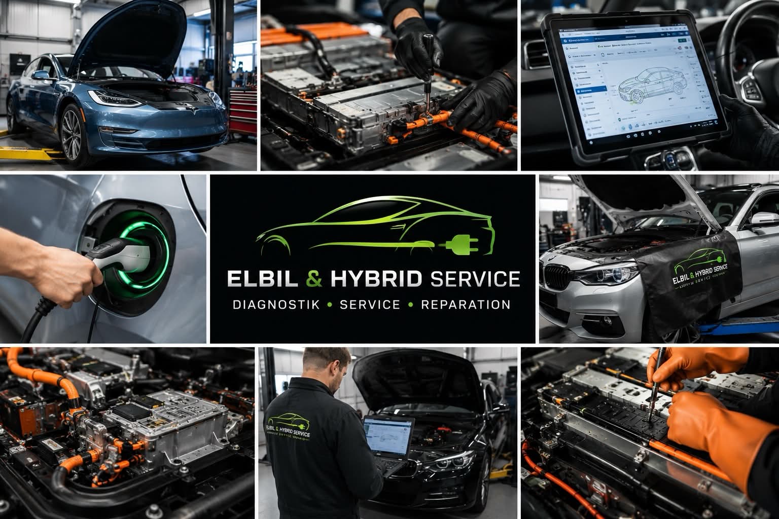 Elbils- och hybridservice i verkstad